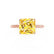 LULU - Princess Yellow Sapphire 18k Rose Gold Petite Solitaire Ring Engagement Ring Lily Arkwright