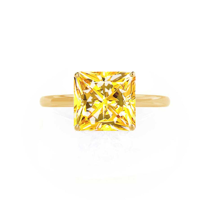 LULU - Princess Yellow Sapphire 18k Yellow Gold Petite Solitaire Ring Engagement Ring Lily Arkwright