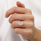 Lulu 3.00ct Oval Cut E Colour Lab Diamond 18k Yellow Gold Petite Solitaire Ring Lily Arkwright 