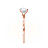 LULU - Elongated Cushion Natural Diamond 18k Rose Gold Petite Solitaire Engagement Ring Lily Arkwright