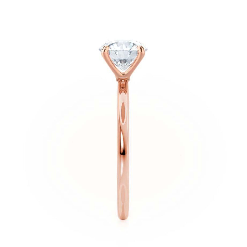 LULU - Elongated Cushion Natural Diamond 18k Rose Gold Petite Solitaire Engagement Ring Lily Arkwright