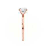 LULU - Oval natural Diamond 18k Rose Gold Petite Solitaire Engagement Ring Lily Arkwright