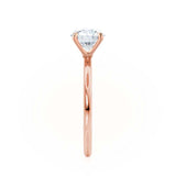 LULU - Emerald Natural Diamond 18k Rose Gold Petite Solitaire Engagement Ring Lily Arkwright