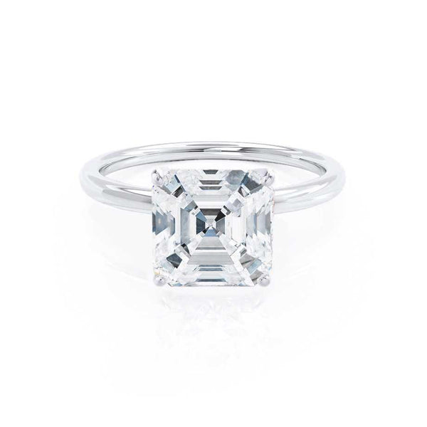 LULU - Asscher Lab Diamond 950 Platinum Petite Solitaire