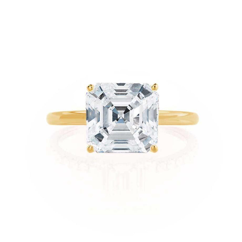 LULU - Asscher Lab Diamond 18k Yellow Gold Petite Solitaire