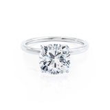 LULU - Cushion Lab Diamond 950 Platinum Petite Solitaire Engagement Ring Lily Arkwright