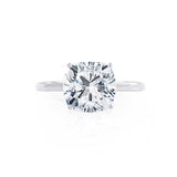 LULU - Cushion Natural Diamond 950 Platinum Petite Solitaire Engagement Ring Lily Arkwright