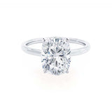 LULU - Elongated Cushion Natural Diamond Platinum Petite Solitaire Engagement Ring Lily Arkwright