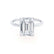 LULU - Emerald Natural Diamond 18k White Gold Petite Solitaire Engagement Ring Lily Arkwright