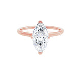 LULU - Marquise Lab Diamond 18k Rose Gold Petite Solitaire