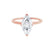 LULU - Marquise Lab Diamond 18k Rose Gold Petite Solitaire
