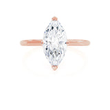 LULU - Marquise Lab Diamond 18k Rose Gold Petite Solitaire