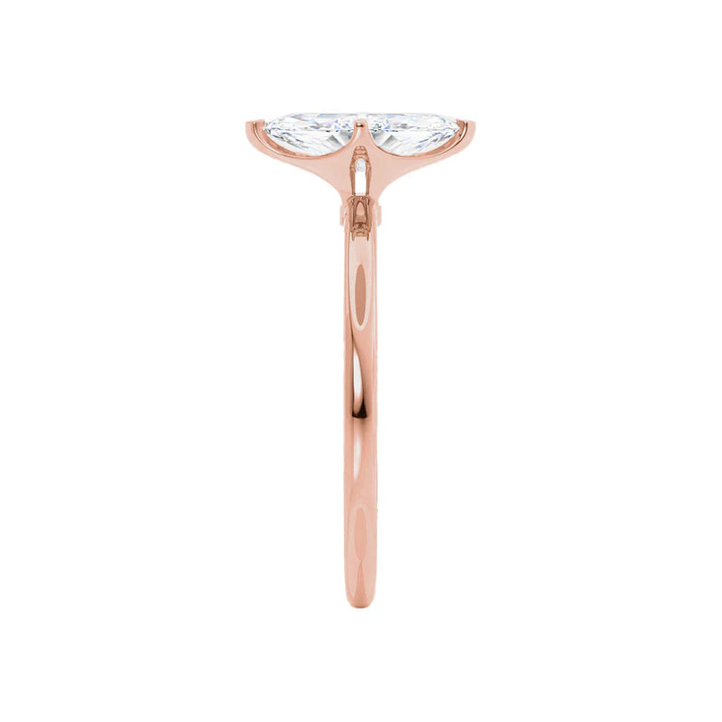 LULU - Marquise Lab Diamond 18k Rose Gold Petite Solitaire