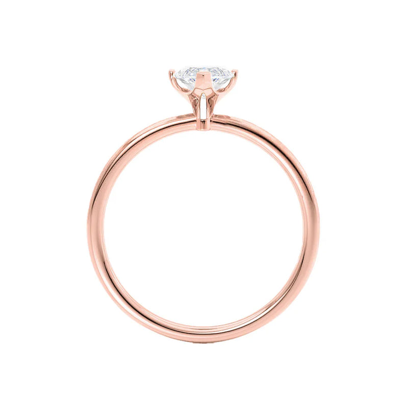 LULU - Marquise Lab Diamond 18k Rose Gold Petite Solitaire