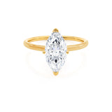 LULU - Marquise Lab Diamond 18k Yellow Gold Petite Solitaire