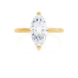 LULU - Marquise Lab Diamond 18k Yellow Gold Petite Solitaire