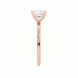 LULU - Princess Lab Diamond 18k Rose Gold Petite Solitaire