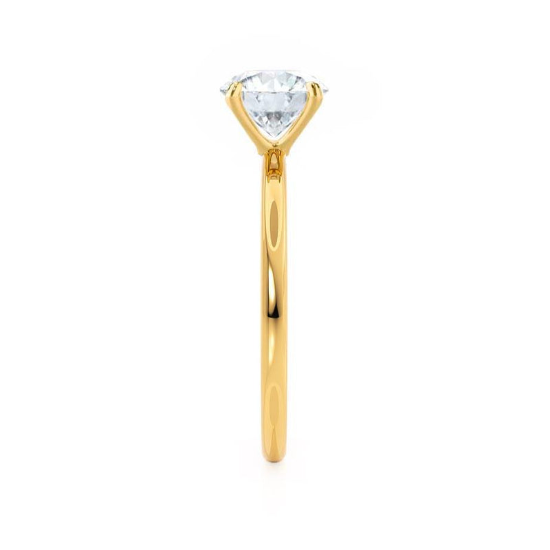 LULU - Emerald Natural Diamond 18k Yellow Gold Petite Solitaire Engagement Ring Lily Arkwright