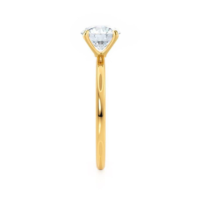 LULU - Oval natural Diamond 18k Yellow Gold Petite Solitaire Engagement Ring Lily Arkwright