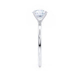 LULU - Emerald Natural Diamond 18k White Gold Petite Solitaire Engagement Ring Lily Arkwright