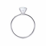 LULU - Emerald Natural Diamond 18k White Gold Petite Solitaire Engagement Ring Lily Arkwright
