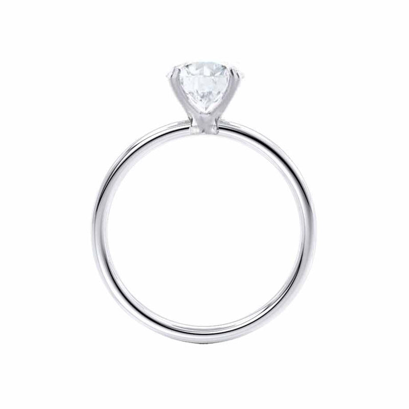 LULU - Emerald Natural Diamond 18k White Gold Petite Solitaire Engagement Ring Lily Arkwright
