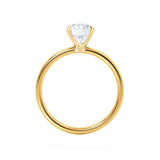 LULU - Emerald Natural Diamond 18k Yellow Gold Petite Solitaire Engagement Ring Lily Arkwright