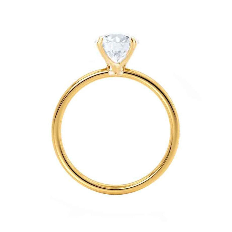 LULU - Oval natural Diamond 18k Yellow Gold Petite Solitaire Engagement Ring Lily Arkwright