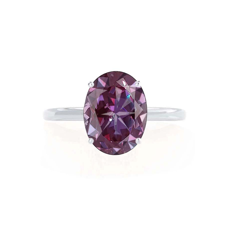 LULU - Chatham® Oval Alexandrite 950 Platinum Petite Solitaire Ring