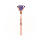 LULU - Chatham® Oval Alexandrite 18k Rose Gold Petite Solitaire Ring