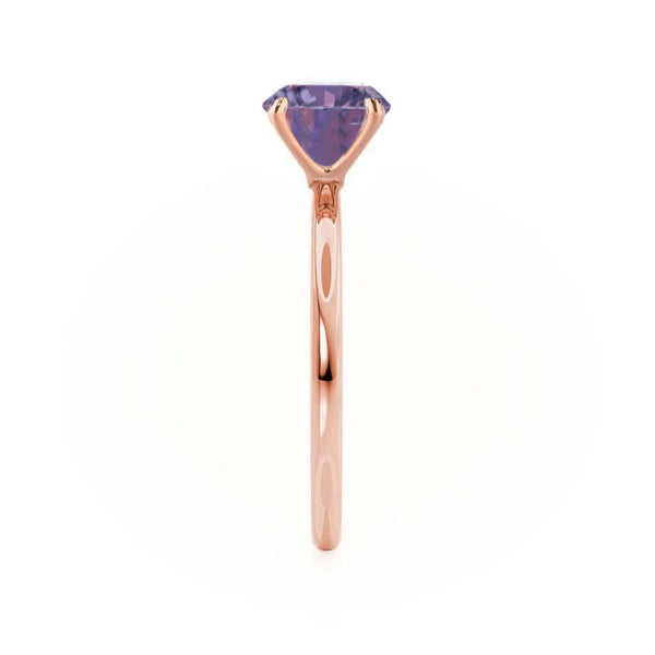 LULU - Chatham® Oval Alexandrite 18k Rose Gold Petite Solitaire Ring