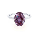 LULU - Chatham® Oval Alexandrite 950 Platinum Petite Solitaire Ring