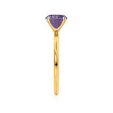 LULU - Chatham® Oval Alexandrite 18k Yellow Gold Petite Solitaire Ring