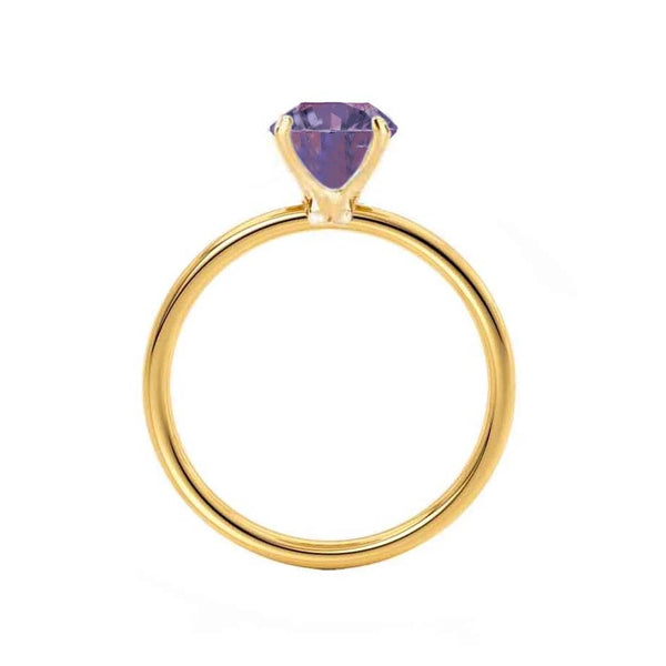 LULU - Chatham® Oval Alexandrite 18k Yellow Gold Petite Solitaire Ring