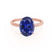 LULU - Oval Blue Sapphire 18k Rose Gold Petite Solitaire Ring