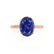 LULU - Oval Blue Sapphire 18k Rose Gold Petite Solitaire Ring