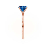 LULU - Chatham® Oval Blue Sapphire 18k Rose Gold Petite Solitaire Ring