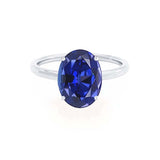 LULU - Chatham® Oval Blue Sapphire 950 Platinum Petite Solitaire Ring