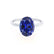 LULU - Oval Blue Sapphire 18k White Gold Petite Solitaire Ring