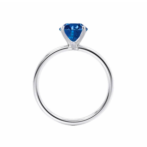 LULU - Chatham® Oval Blue Sapphire 950 Platinum Petite Solitaire Ring