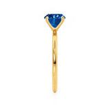 LULU - Chatham® Oval Blue Sapphire 18k Yellow Gold Petite Solitaire Ring