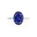 LULU - Oval Blue Sapphire 18k White Gold Petite Solitaire Ring