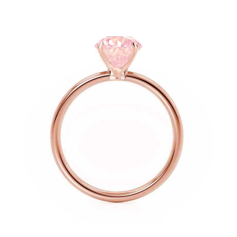 LULU - Chatham® Oval Champagne Sapphire 18k Rose Gold Petite Solitaire Ring