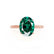 LULU - Oval Emerald 18k Rose Gold Petite Solitaire Ring