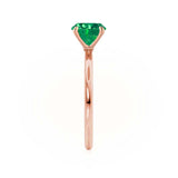 LULU - Chatham® Oval Emerald 18k Rose Gold Petite Solitaire Ring