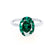 LULU - Oval Emerald 18k White Gold Petite Solitaire Ring