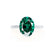 LULU - Oval Emerald 18k White Gold Petite Solitaire Ring