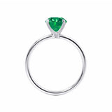 LULU - Chatham® Oval Emerald 18k White Gold Petite Solitaire Ring