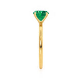 LULU - Chatham® Oval Emerald 18k Yellow Gold Petite Solitaire Ring