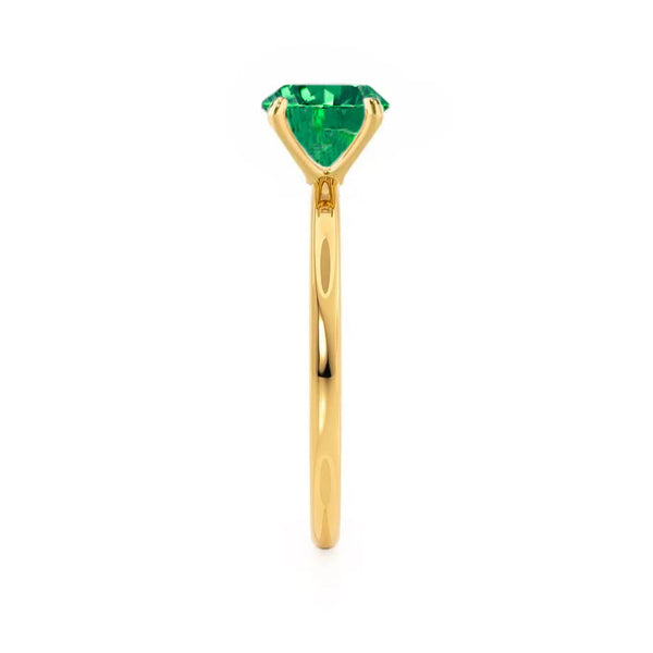 LULU - Chatham® Oval Emerald 18k Yellow Gold Petite Solitaire Ring